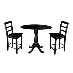 42&quot Round Pedestal Gathering Height Table with 2 Counter Height Stools