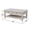 International Concepts Vista Coffee Table  Unfinished