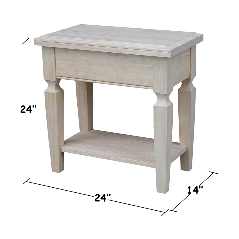 International Concepts Vista Side Table  Unfinished