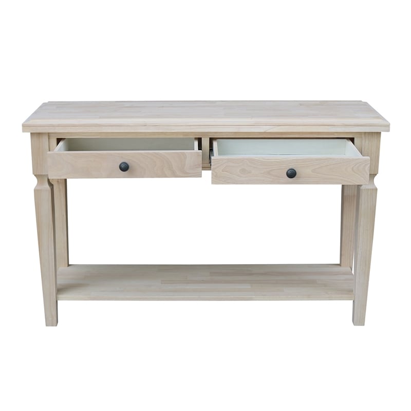 International Concepts Vista Console Sofa Table  Unfinished