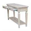 International Concepts Vista Console Sofa Table  Unfinished
