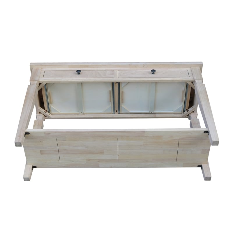 International Concepts Vista Console Sofa Table  Unfinished