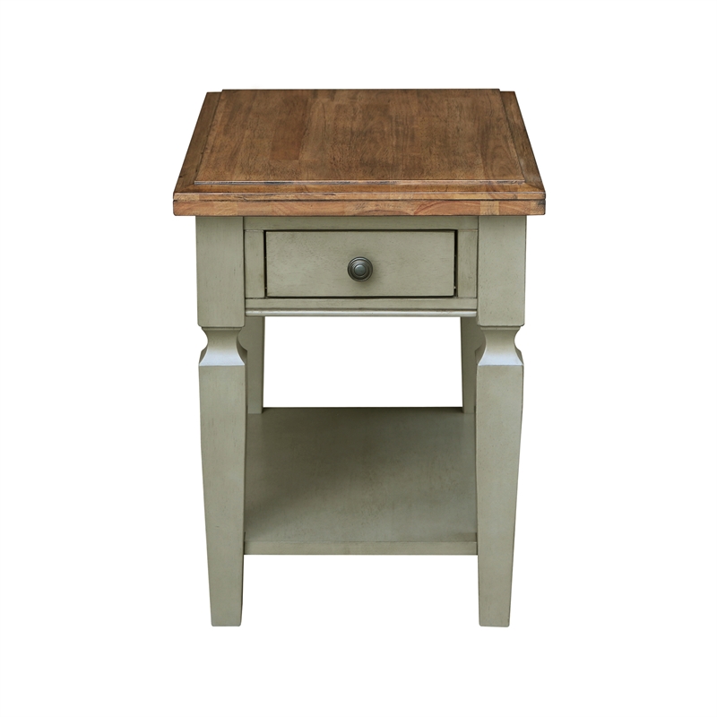 International Concepts Vista End Table Distressed Hickory/Stone Finish