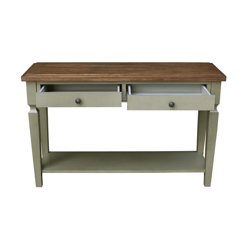 International Concepts Vista Console Sofa Table Distressed Hickory/Stone Finish
