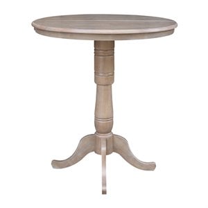 36&quot Round Top Pedestal Table With 12&quot Leaf - Dining  Counter  or Bar Height