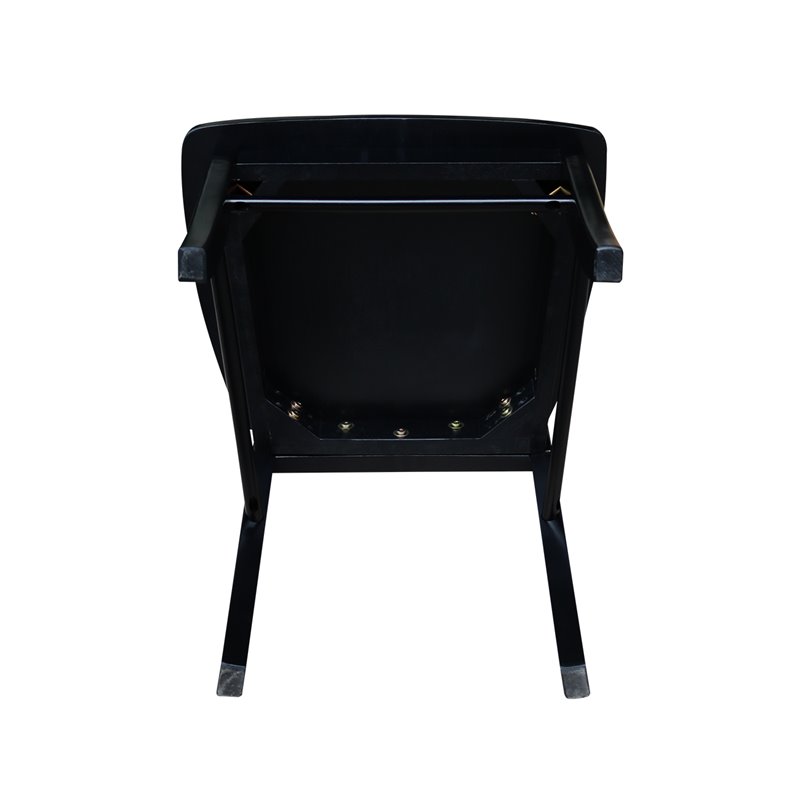 International Concepts Simply Linen X-Back Dining Chair in Black (Set of Two)