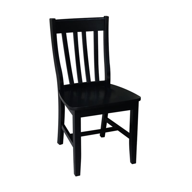 International Concepts Schoolhouse Wood Dining Chair in Black (Set of Two)