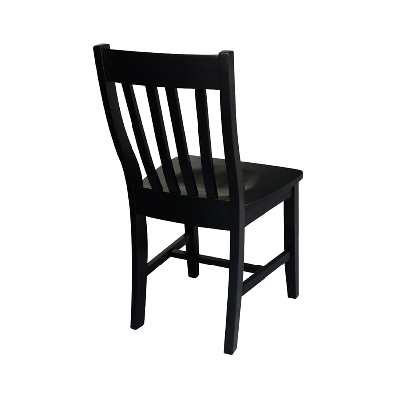 International Concepts Schoolhouse Wood Dining Chair in Black (Set of Two)