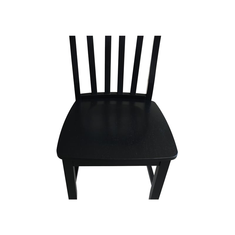 International Concepts Schoolhouse Wood Dining Chair in Black (Set of Two)