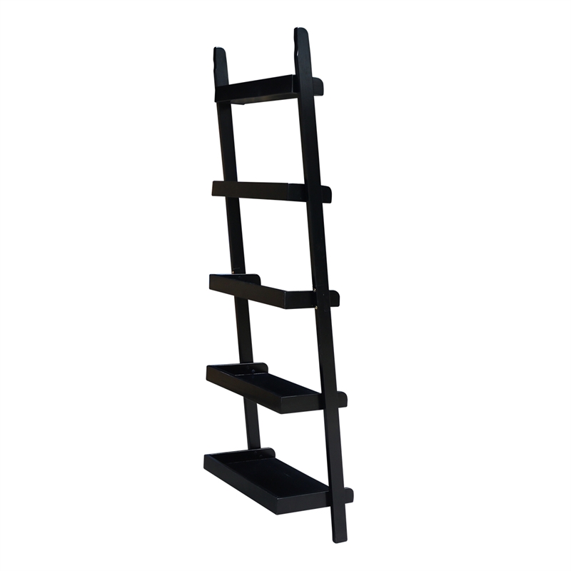 International Concepts Casual Dining 5-Tier Leaning Shelf in Black