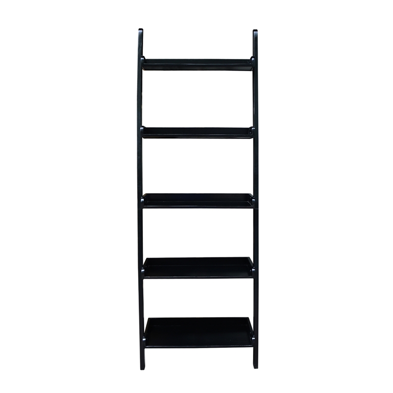 International Concepts Casual Dining 5-Tier Leaning Shelf in Black