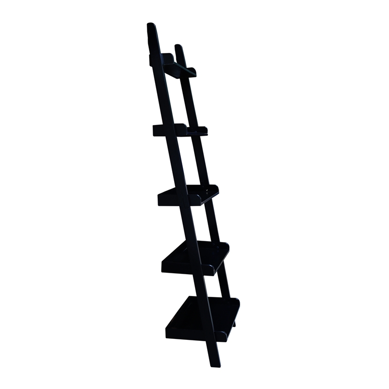 International Concepts Casual Dining 5-Tier Leaning Shelf in Black