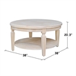 International Concepts Vista Round Coffee Table Unfinished