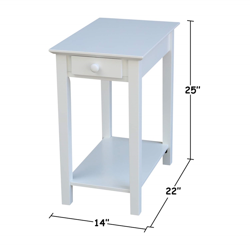 International Concepts Narrow End Table in White
