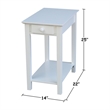 International Concepts Narrow End Table in White
