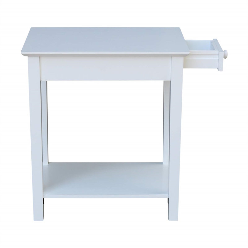 International Concepts Narrow End Table in White
