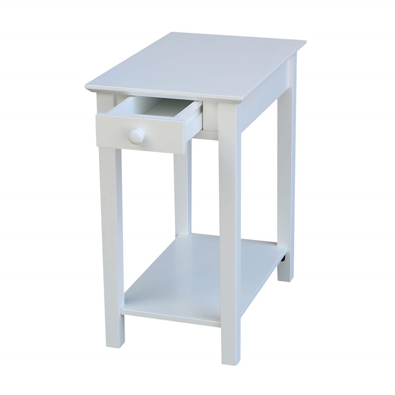 International Concepts Narrow End Table in White
