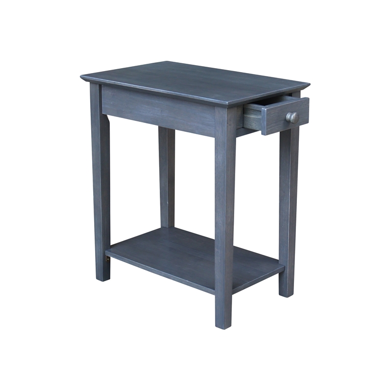 International Concepts Narrow Wood End Table in Heather Gray