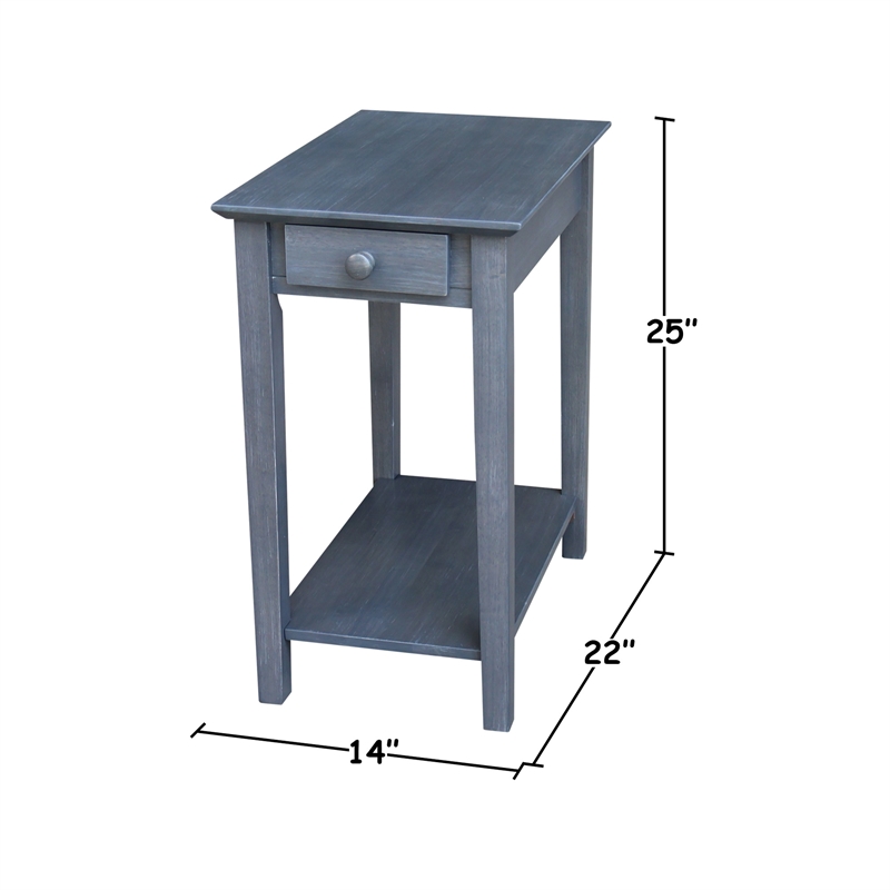International Concepts Narrow Wood End Table in Heather Gray