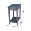 International Concepts Narrow Wood End Table in Heather Gray
