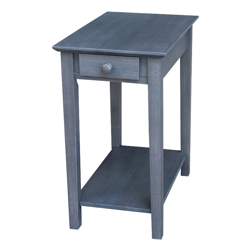 International Concepts Narrow Wood End Table in Heather Gray