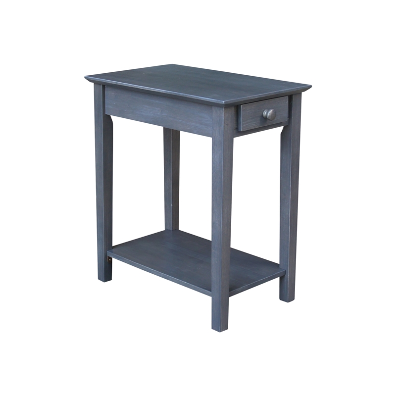 International Concepts Narrow Wood End Table in Heather Gray