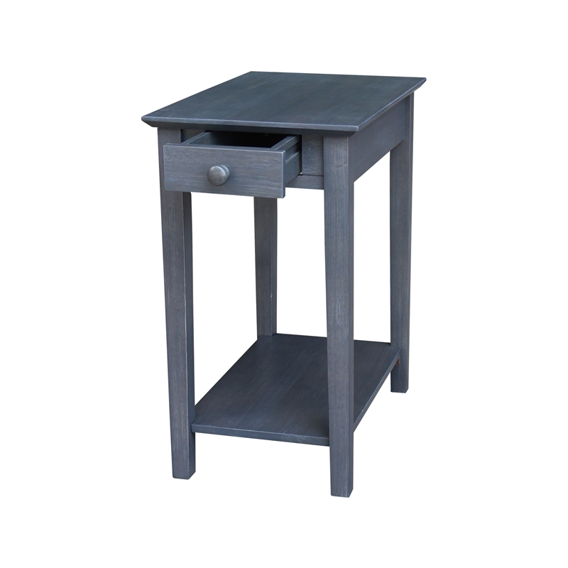 International Concepts Narrow Wood End Table in Heather Gray