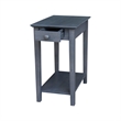 International Concepts Narrow Wood End Table in Heather Gray