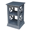 International Concepts Hampton Wood Accent Table with Shelves in Heather Gray
