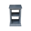 International Concepts Hampton Wood Accent Table with Shelves in Heather Gray