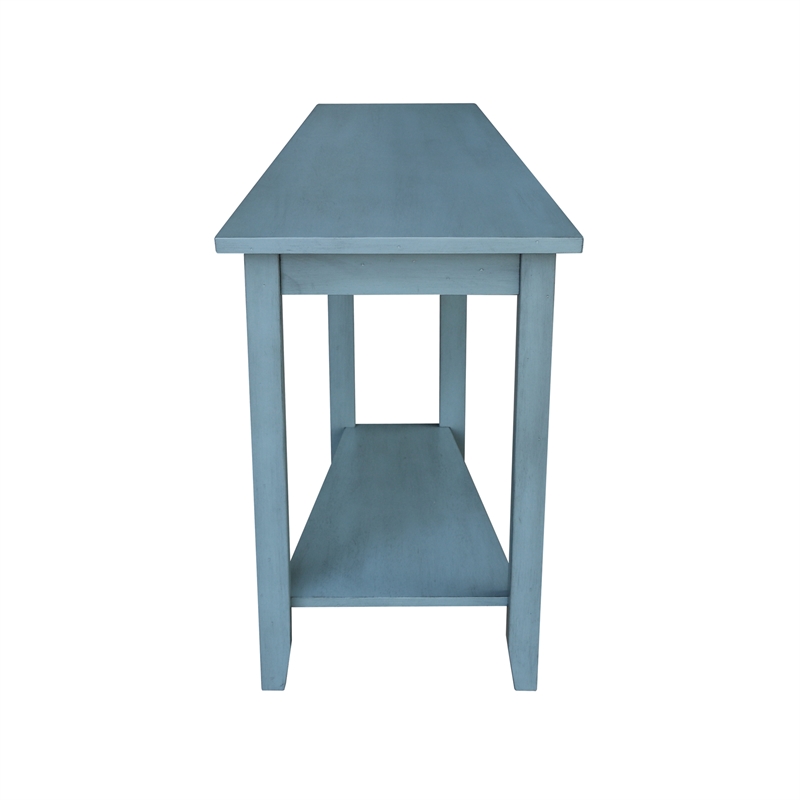 International Concepts Solid Wood Keystone Accent Table in Ocean Blue
