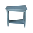 International Concepts Solid Wood Keystone Accent Table in Ocean Blue