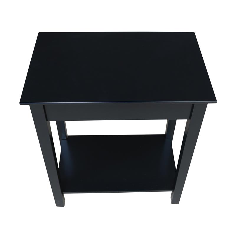 International Concepts Solid Wood Narrow End Table in Black