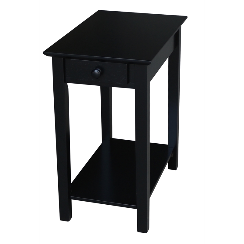 International Concepts Solid Wood Narrow End Table in Black