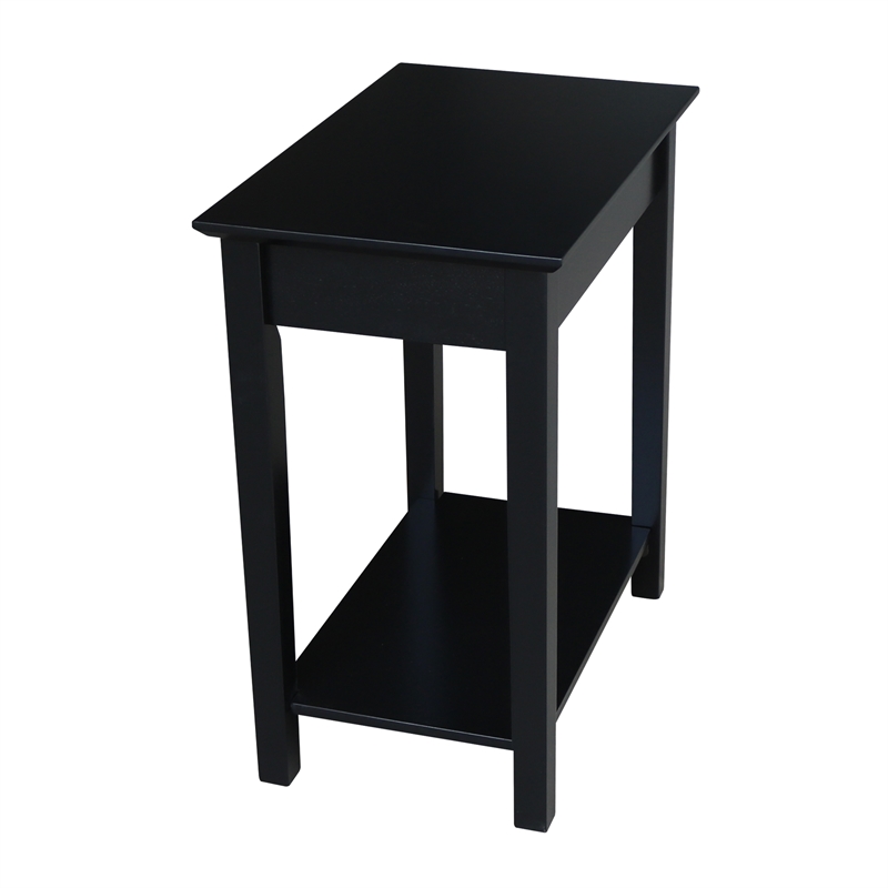 International Concepts Solid Wood Narrow End Table in Black