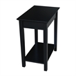 International Concepts Solid Wood Narrow End Table in Black