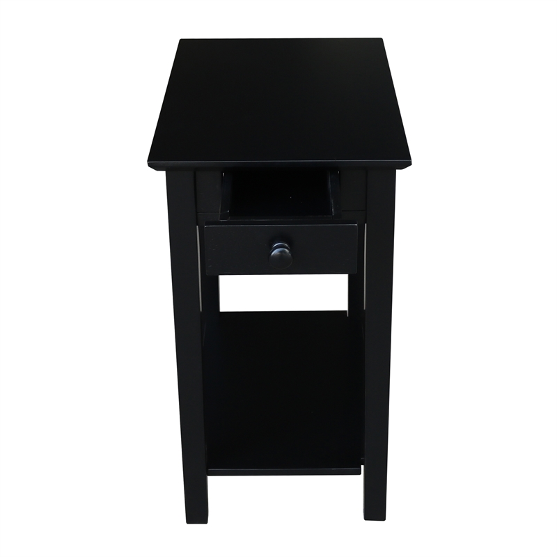 International Concepts Solid Wood Narrow End Table in Black