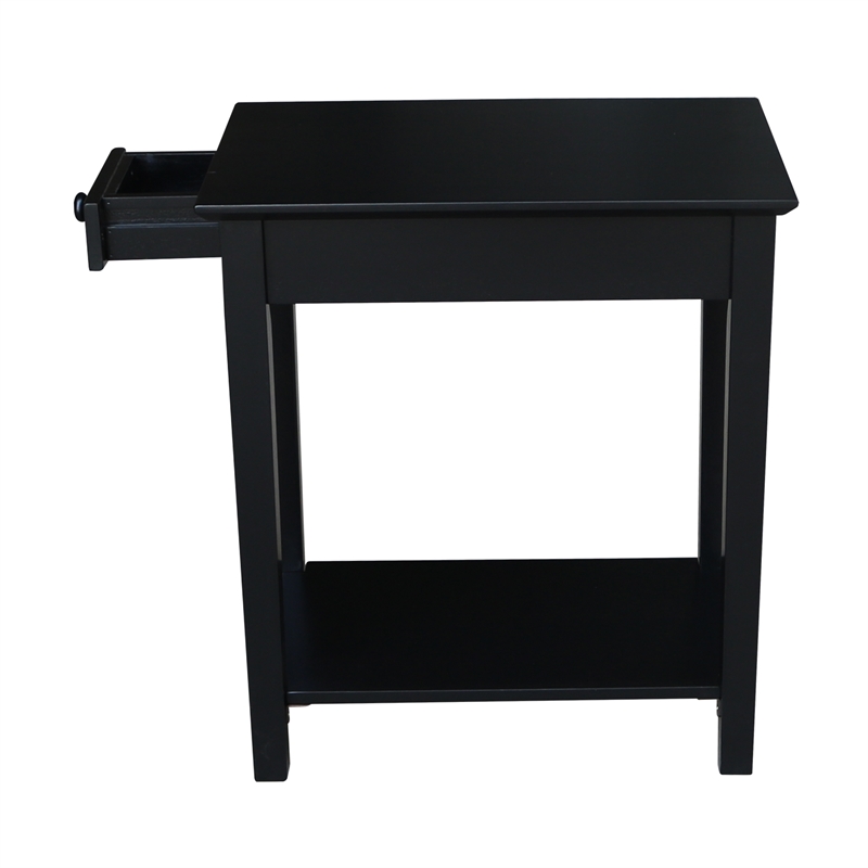 International Concepts Solid Wood Narrow End Table in Black