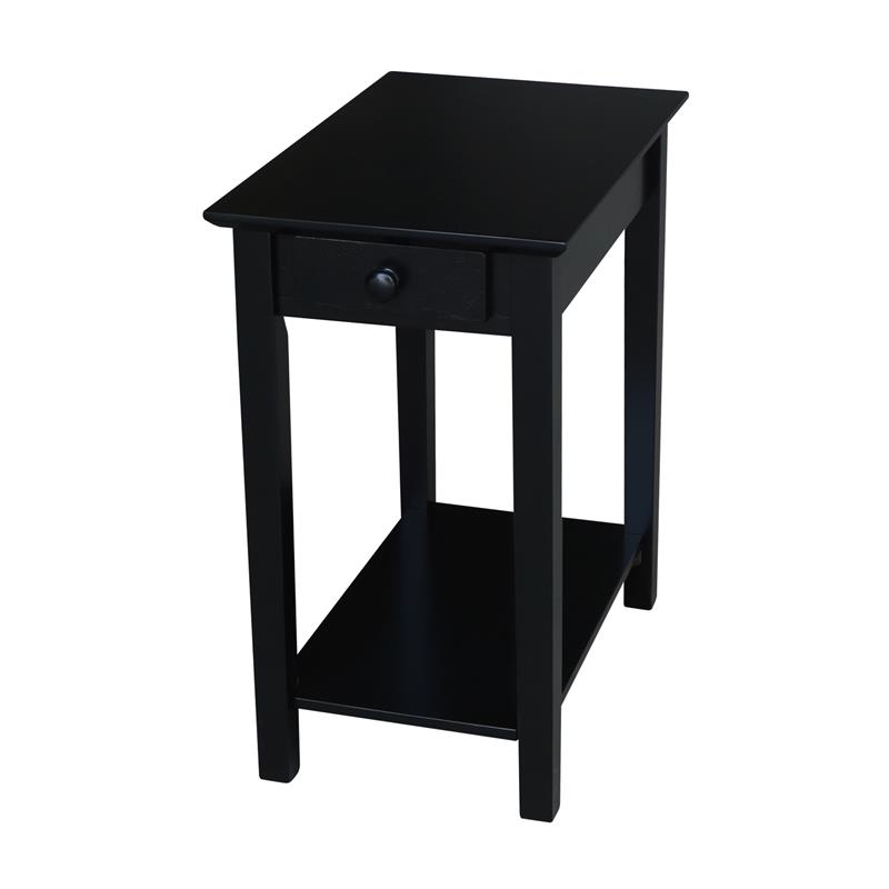 International Concepts Solid Wood Narrow End Table in Black
