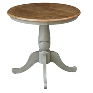 30&quot Round Wood Distressed Hickory/Stone Table-Dining Height