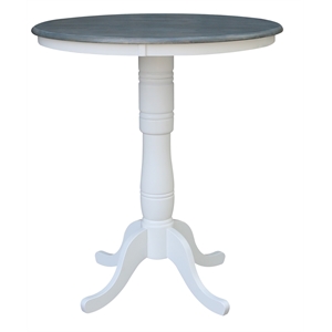 International Concepts 36&quot Round Solid Wood Gray Table-Bar Height