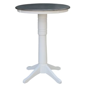 International Concepts 30&quot Round Solid Wood Gray Table-Bar Height