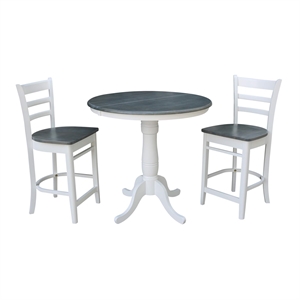 International Concepts 36&quot Round Extension Dining Table With 2 Stools