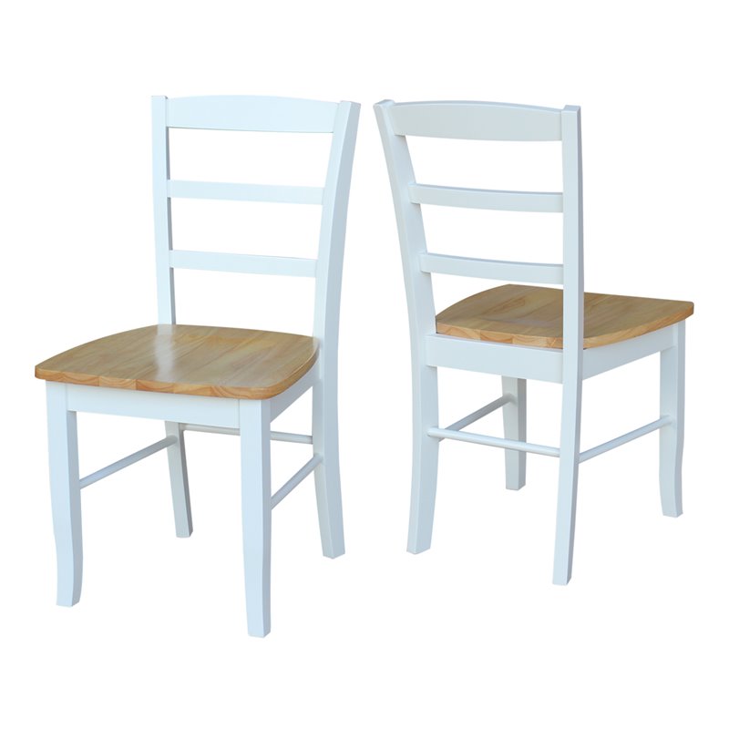 International Concepts Madrid Dining Chair in White/Natural Finish - Set of 2
