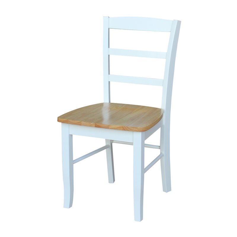 International Concepts Madrid Dining Chair in White/Natural Finish - Set of 2