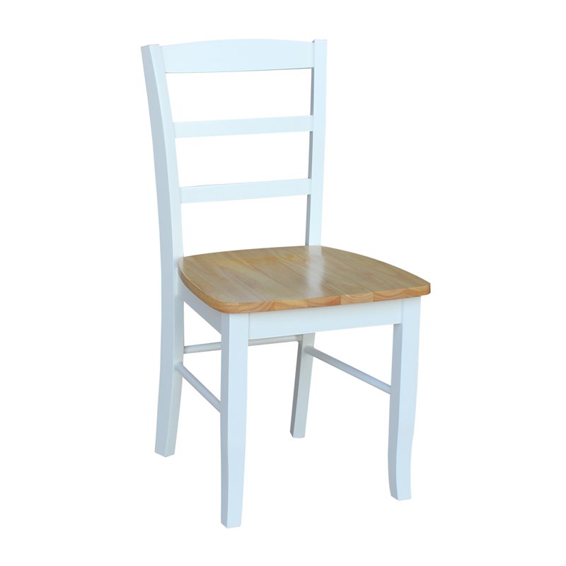 International Concepts Madrid Dining Chair in White/Natural Finish - Set of 2