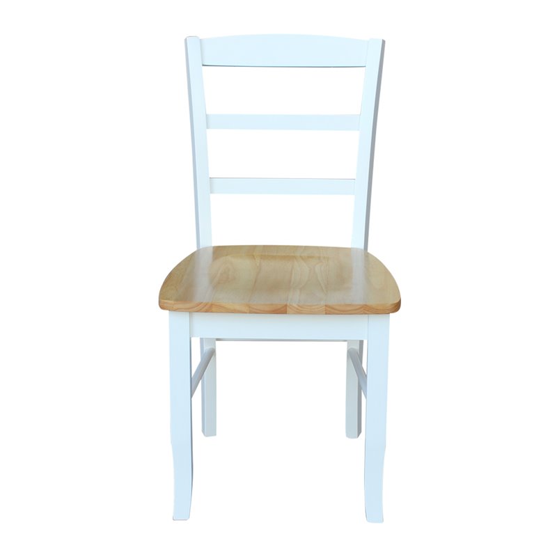 International Concepts Madrid Dining Chair in White/Natural Finish - Set of 2