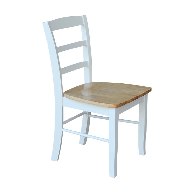 International Concepts Madrid Dining Chair in White/Natural Finish - Set of 2