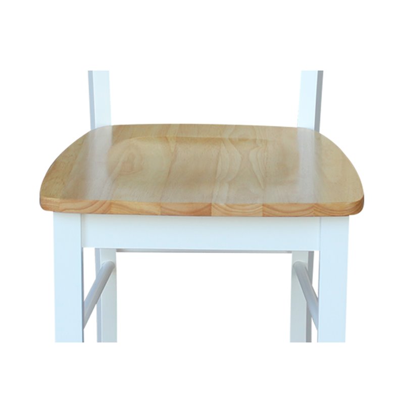 International Concepts Madrid Dining Chair in White/Natural Finish - Set of 2