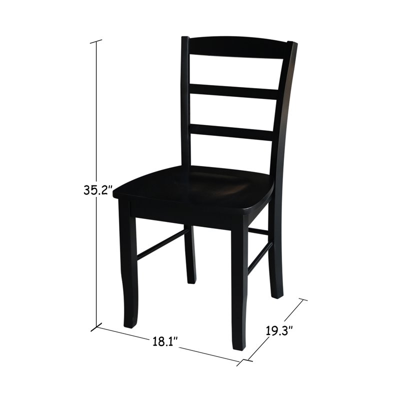 International Concepts Madrid Ladderback Dining Chair in Black (Set of 2)